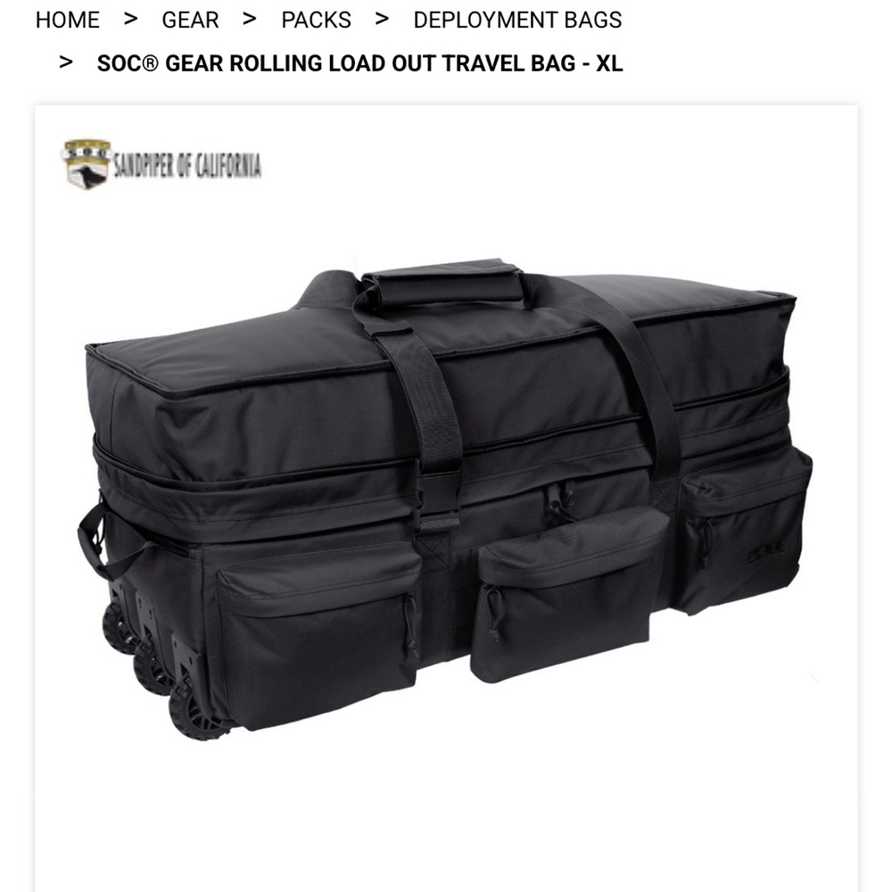 SOC Gear Rolling Load Out Travel Bag